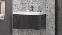 Тумба с раковиной Velvex Edge 70.1Y подвесная, графит