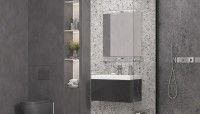 Тумба с раковиной Velvex Edge 70.1Y подвесная, графит