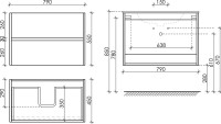 Тумба с раковиной Sancos Urban 80 см белый глянец