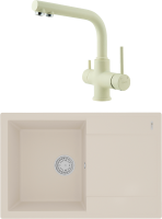 Комплект Мойка Lemark Imandra 760 9910030 шампань + Смеситель Comfort LM3061PSH шампань