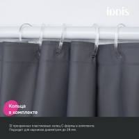 Штора для ванной IDDIS Promo P03PE18i11 200х180, темно-серая