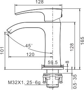 Смеситель для раковины Gappo G07-6 G1007-6 черный