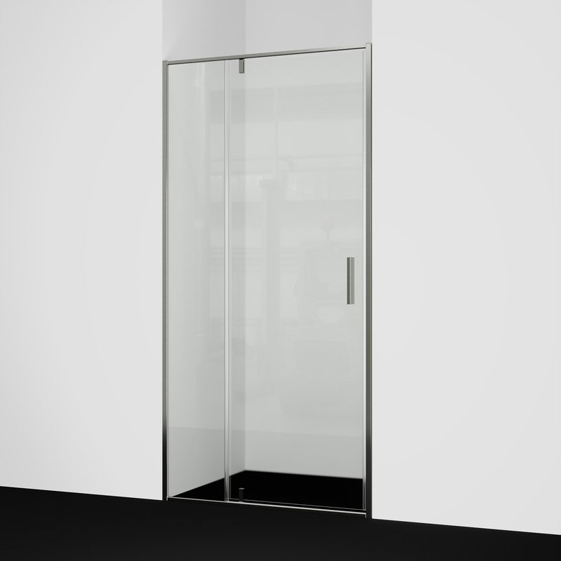 Душевая дверь в нишу Wasserkraft Spree 14P 120 см, профиль никель, стекло прозрачное