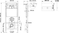 Комплект Унитаз подвесной Berges Floe + Инсталляция Novum L5 с черной кнопкой смыва Soft Touch