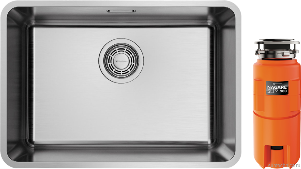Комплект Мойка Omoikiri Omi 53-U/I Ultra Mini-IN нержавеющая сталь + Измельчитель Nagare slim 900