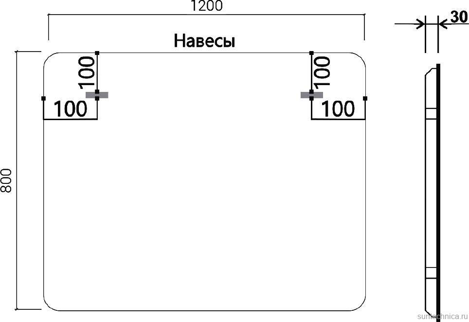 Зеркало Vincea VLM-3MA120 1200х80 с подсветкой