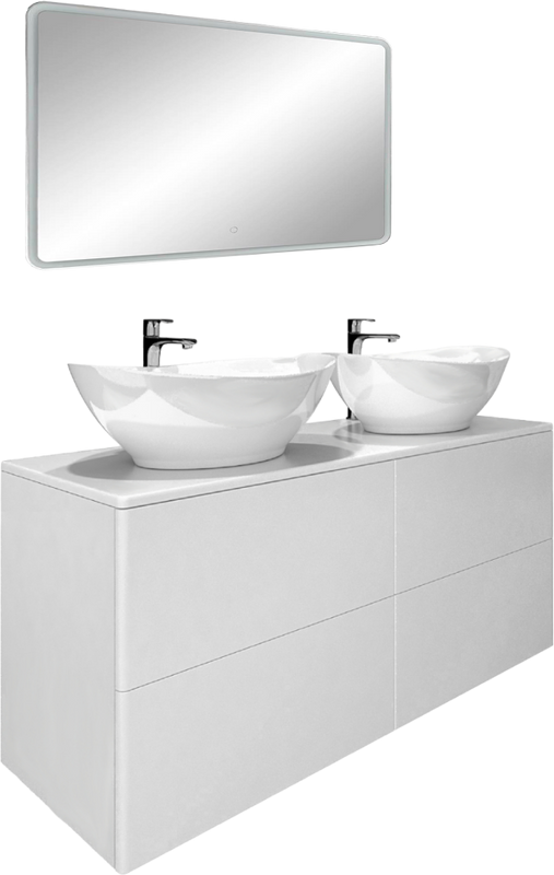 Мебель для ванной комнаты Orange Otto 130 белый глянец