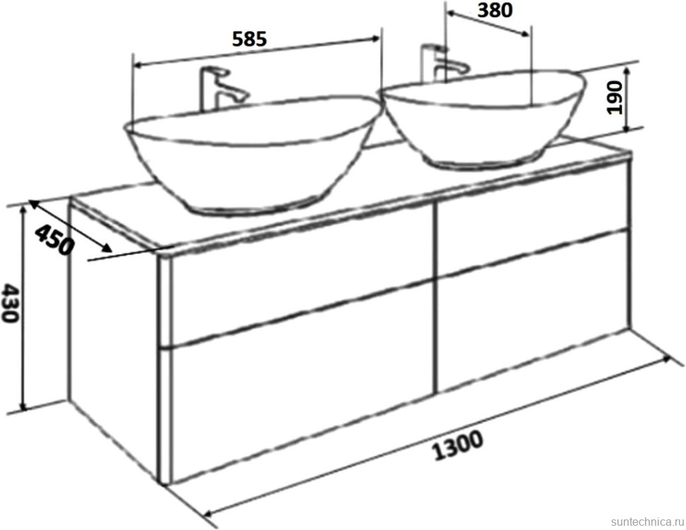 Мебель для ванной комнаты Orange Otto 130 белый глянец