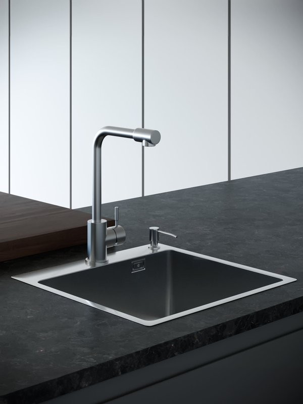 Мойка кухонная РМС MR-5050 c корзиной и дозатором, нержавеющая сталь