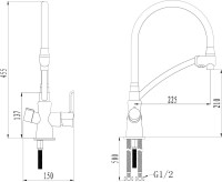 Комплект Мойка Mixline 548569 черный графит + Смеситель Lemark Comfort LM3070C с гибким изливом, хром, черный