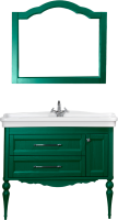 Мебель для ванной комнаты ValenHouse Эстетика 105 АС 100, зеленая, подвесная, ручки хром, раковина Модерн