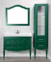Мебель для ванной комнаты ValenHouse Эстетика 105 АС 100, зеленая, подвесная, ручки хром, раковина Модерн