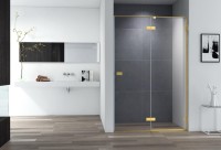 Душевая дверь в нишу Cezares Bellagio BELLAGIO-B-12-140-C-BORO 140 см, брашированное золото