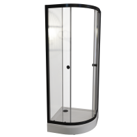 Душевой уголок Radomir Берген RD 90х90 см, профиль черный, стекло прозрачное, с поддоном