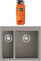 Комплект Мойка Omoikiri Bosen 59-2A-GR leningrad grey + Измельчитель Nagare slim 900