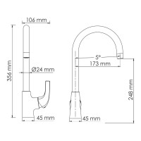 Смеситель для кухни Wasserkraft Sauer 7107