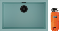 Комплект Мойка Omoikiri Yamakawa 75-U/I-AZ azur blue + Измельчитель Nagare slim 500