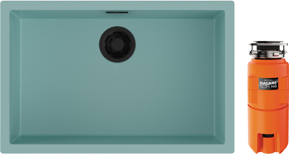 Комплект Мойка Omoikiri Yamakawa 75-U/I-AZ azur blue + Измельчитель Nagare slim 500