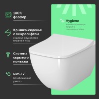 Комплект Унитаз подвесной VitrA Shift 7742B003-0075 белый глянцевый + Крышка DIWO Шифт 0405 быстросъемное, с микролифтом + Инсталляция EWRIKA ProLT 0026-2020 + Кнопка 0040 хром матовый
