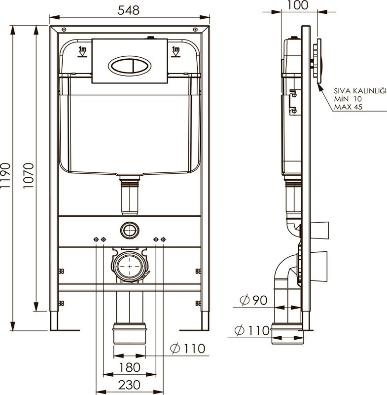 Комплект Унитаз подвесной VitrA Shift 7742B003-0075 белый глянцевый + Крышка DIWO Шифт 0405 быстросъемное, с микролифтом + Инсталляция EWRIKA ProLT 0026-2020 + Кнопка 0040 хром матовый