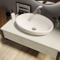 Тумба с раковиной 1MarKa Grunge Loft 90 бетон светлый