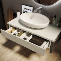 Тумба с раковиной 1MarKa Grunge Loft 90 бетон светлый