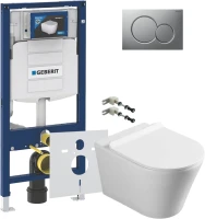 Комплект Унитаз подвесной Vincea Vito + Крепления Geberit Duofix 111.815.00.1 к стене + Звукоизоляция + Инсталляция UP 320 111.300.00.5 + Кнопка Sigma 01 115.770.JQ.5 лакированная, матовый хром