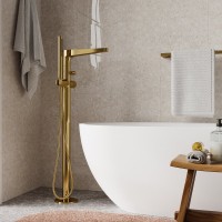Напольный смеситель для ванны с душем Wasserkraft Sauer 7121 С ВНУТРЕННЕЙ ЧАСТЬЮ, глянцевое золото