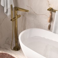 Напольный смеситель для ванны с душем Wasserkraft Sauer 7121 С ВНУТРЕННЕЙ ЧАСТЬЮ, глянцевое золото
