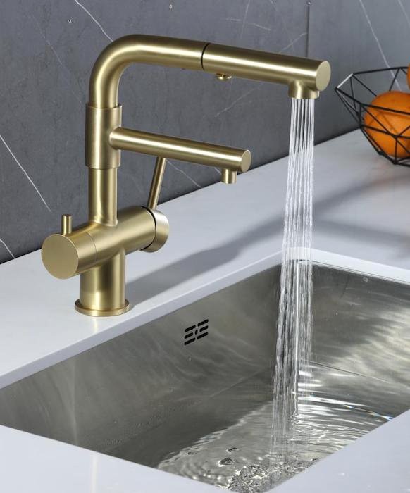 Смеситель для кухни Zorg Sanitary SZR-3216 Bronze бронза