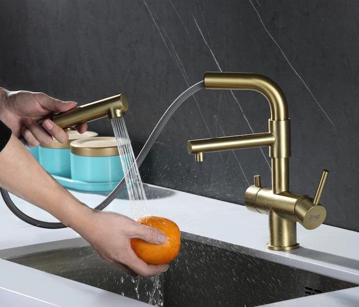 Смеситель для кухни Zorg Sanitary SZR-3216 Bronze бронза