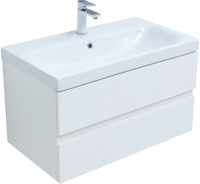 Тумба с раковиной Aquanet Беркли 80 белая глянцевая Тумба с раковиной Aquanet Беркли 80 белая глянцевая