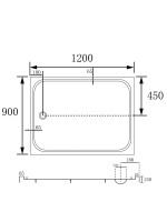 Поддон для душа Abber AD3C129 120х90 см, белый
