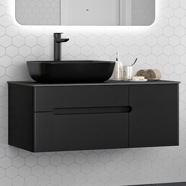 Тумба под раковину со столешницей Misty Роял 100 черная