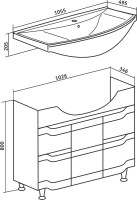 Тумба с раковиной Runo Стиль 105