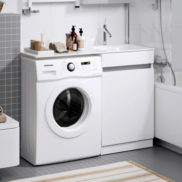 Тумба под раковину Aqwella Forma с бельевой корзиной справа