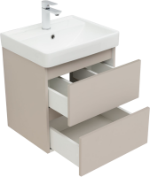 Тумба под раковину без столешницы Aquanet Вега 2.0 50 подвесная, бежевая матовая
