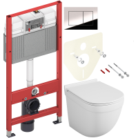 Комплект Унитаз подвесной Owl 1975 Eld TOWLT190101 безободковый + Инсталляция TECE Now 9400412 4 в 1 с кнопкой смыва