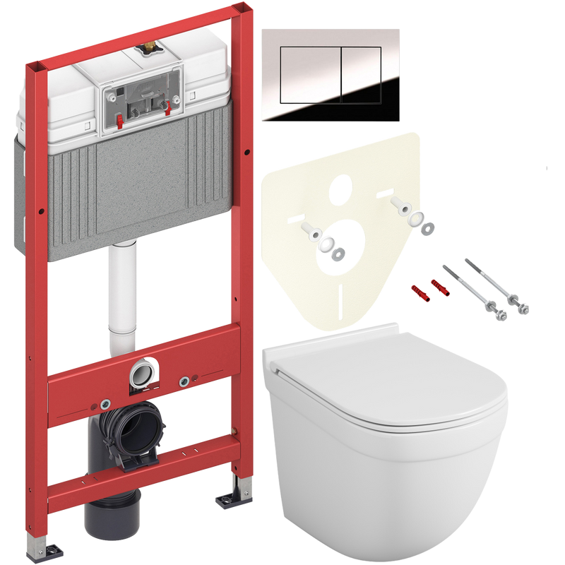Комплект Унитаз подвесной Owl 1975 Eld TOWLT190101 безободковый + Инсталляция TECE Now 9400412 4 в 1 с кнопкой смыва