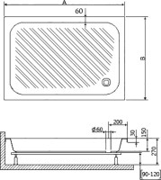 Поддон для душа RGW B/CL-S-A B/CL-S 16180292-51 90х120