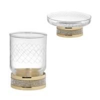 Набор Стакан Boheme Royal Cristal 10931-G + Мыльница 10930-G