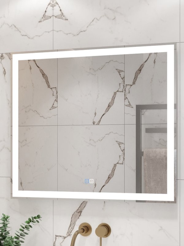 Зеркало CONTINENT Ledh Clamm 80х70 см, сенсорное, с антизапотеванием, с холодной подсветкой