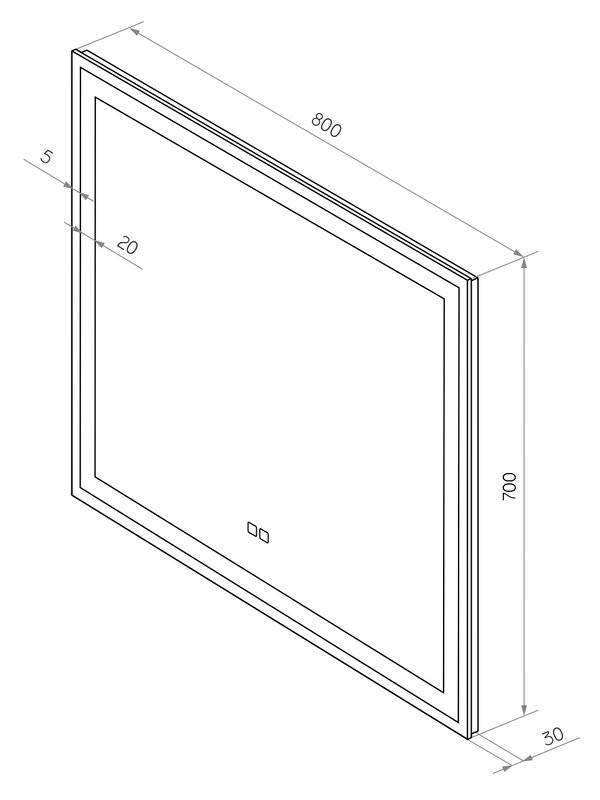 Зеркало CONTINENT Ledh Clamm 80х70 см, сенсорное, с антизапотеванием, с холодной подсветкой