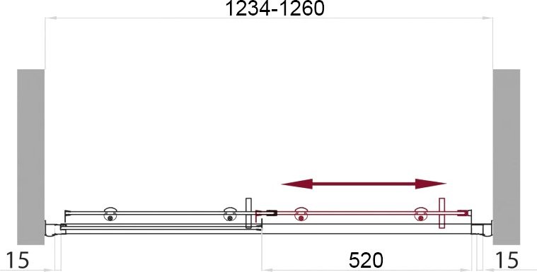 Душевая дверь в нишу BelBagno Uno BF 1 125 C Cr