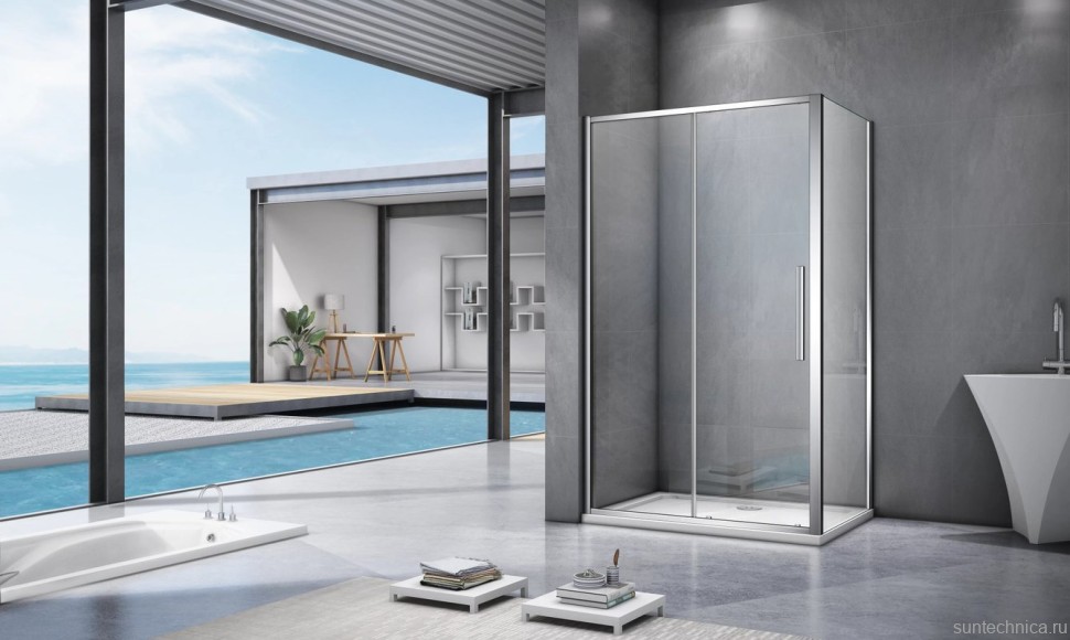 Душевой уголок Good Door Idea WTW+SP 120х90 см, профиль хром + очиститель для стекол