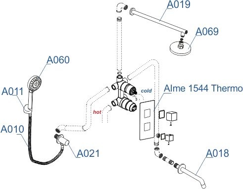 Душевой комплект Wasserkraft A171519 Thermo
