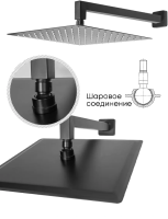 Душевая система скрытого монтажа Grocenberg GB5007BL Черный матовый