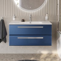 Тумба с раковиной Cezares Eco Cer-N 100 sapfiro, раковина Duet 100, ручки серые