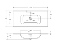 Тумба с раковиной Cezares Eco Cer-N 100 sapfiro, раковина Duet 100, ручки серые