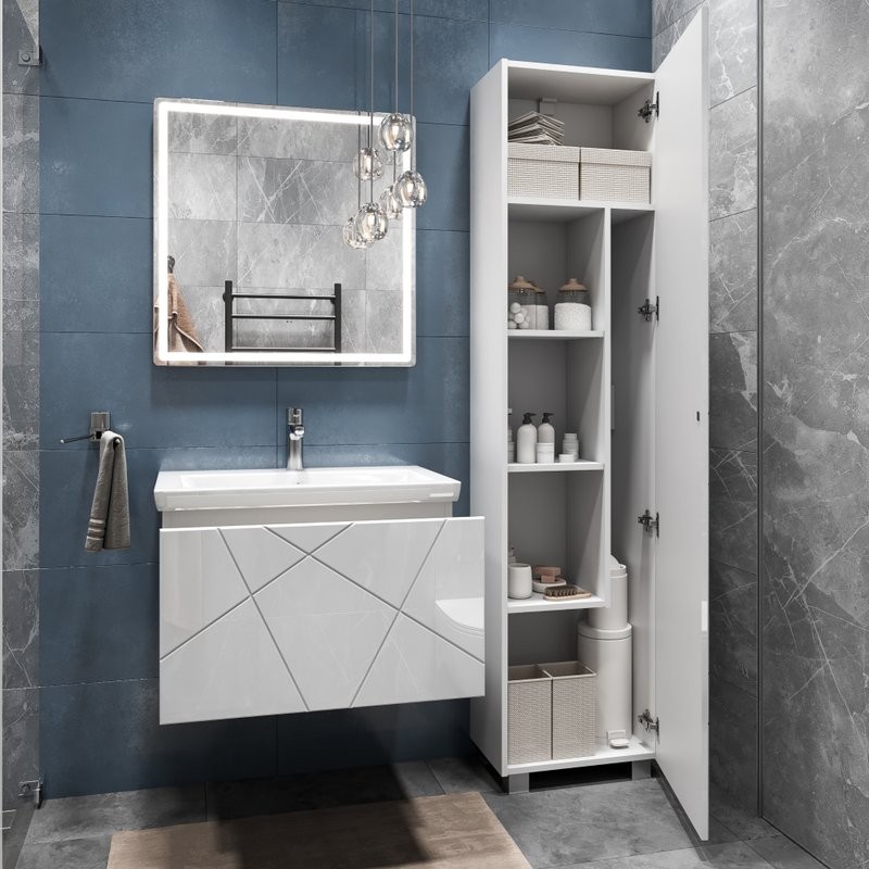 Мебель для ванной комнаты Vigo Geometry 60 подвесная, белая, раковина Como 60